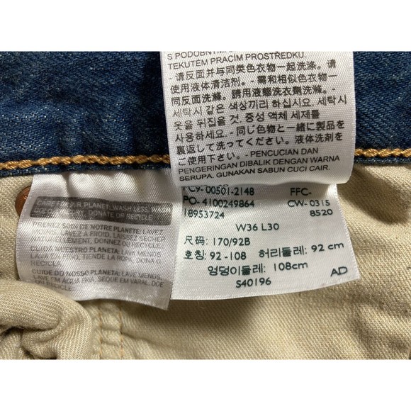 Levi's Men's 501 XX Straight Leg Button Fly 36x30 Dirty Wash Denim Jeans - Picture 8 of 11